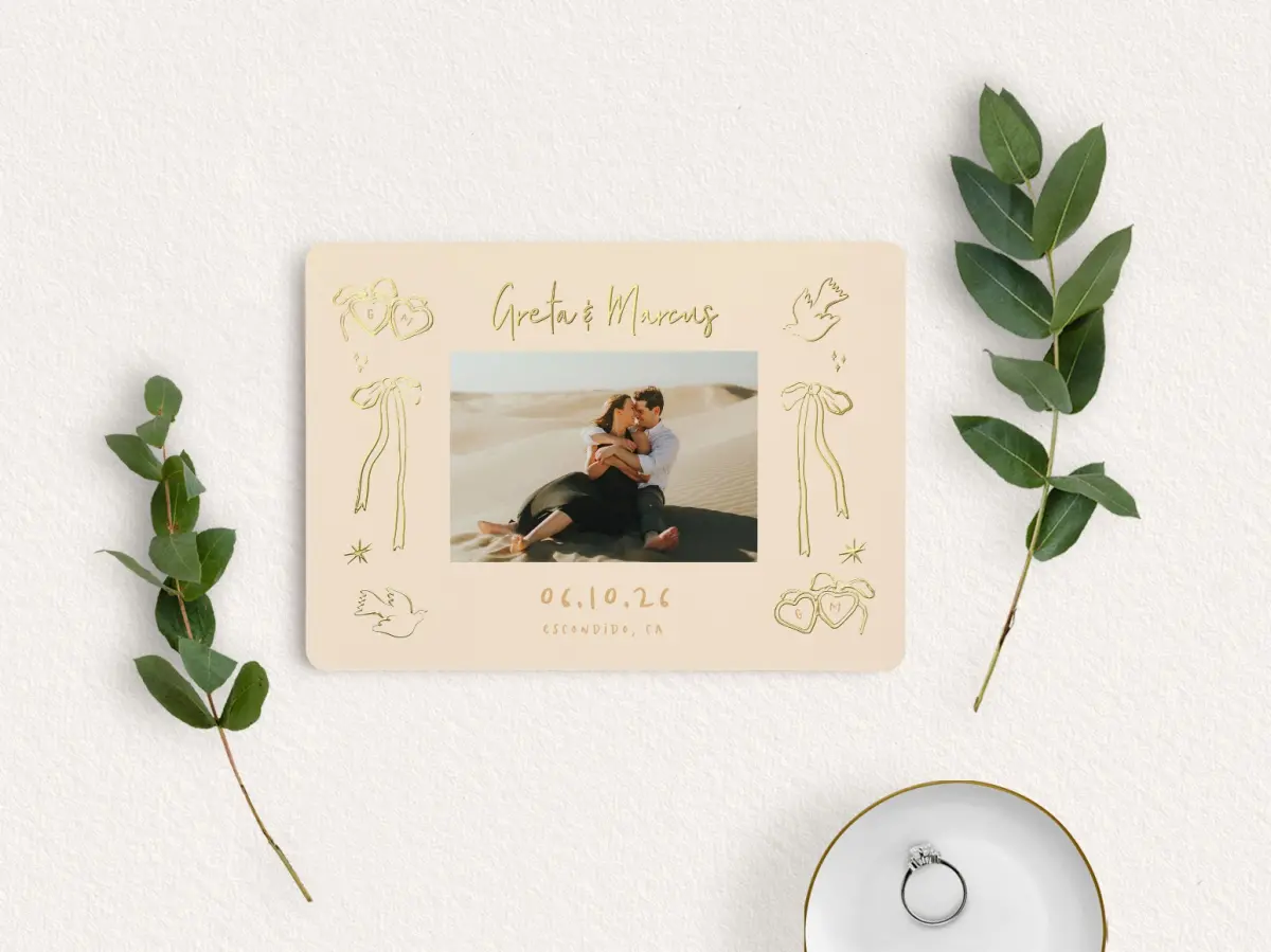 Save the Date Card with Optional Guest Addressing Service