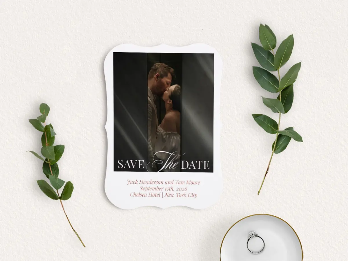 Save the Date Card with Optional Guest Addressing Service