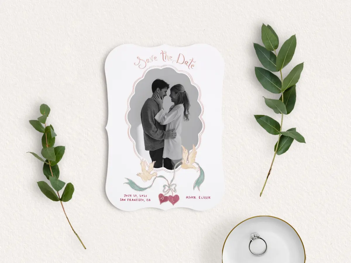 Save the Date Card with Optional Guest Addressing Service
