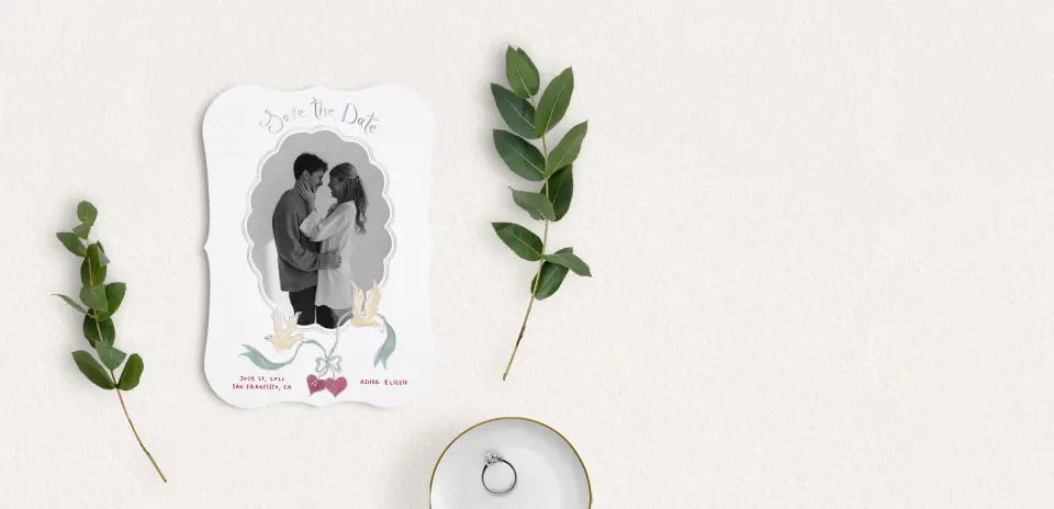 Save the Date Card with Optional Guest Addressing Service