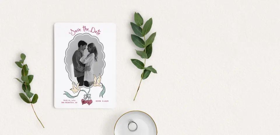 Save the Date Card with Optional Guest Addressing Service