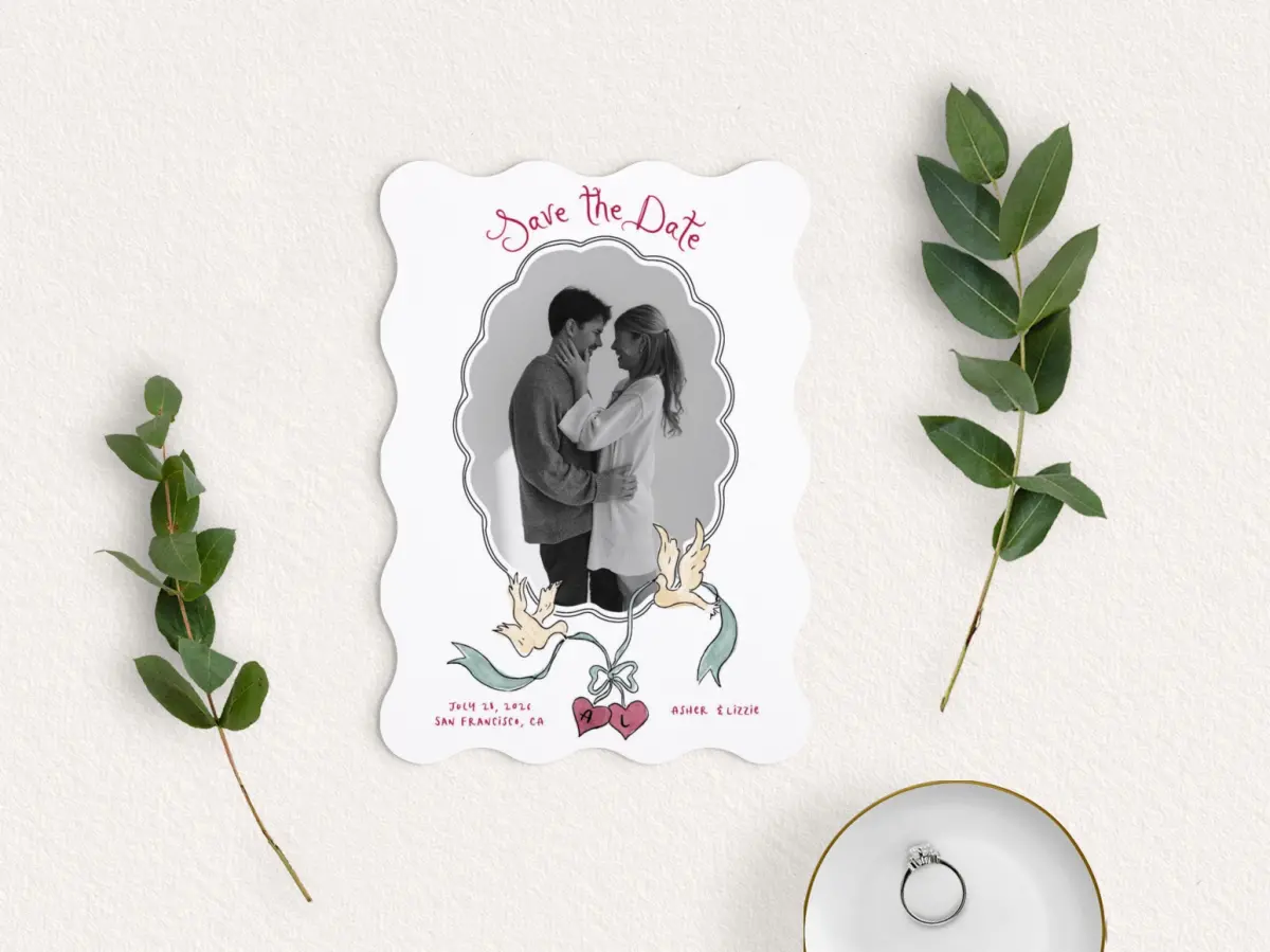 Save the Date Card with Optional Guest Addressing Service