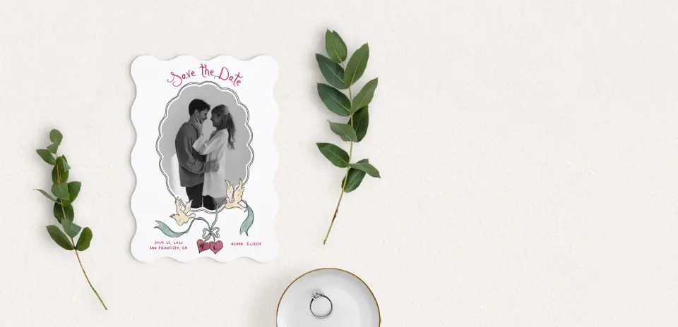 Save the Date Card with Optional Guest Addressing Service