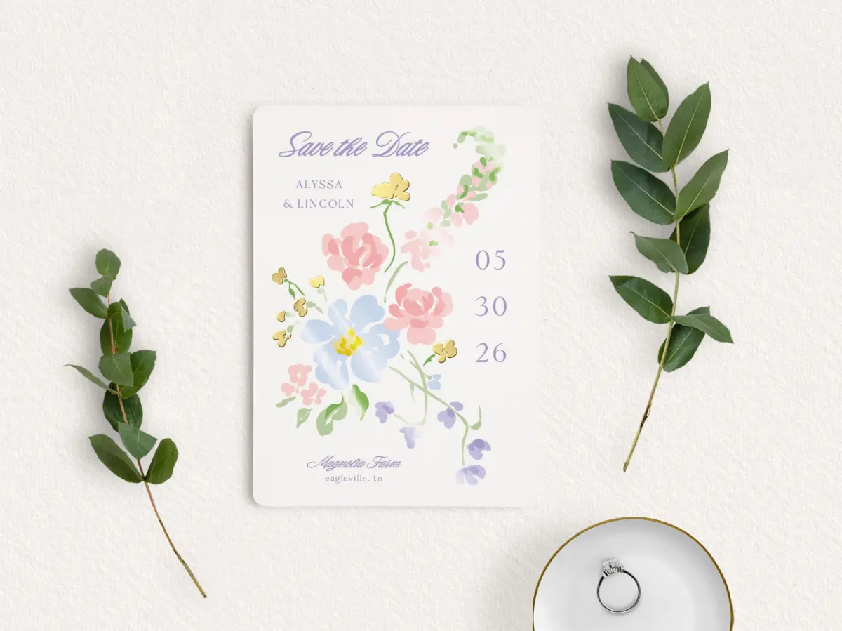 Save the Date Card with Optional Guest Addressing Service