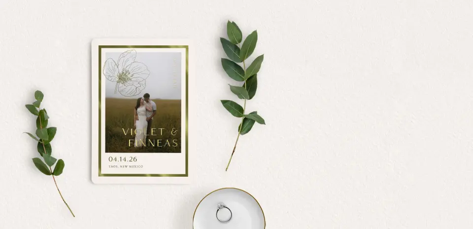 Save the Date Card with Optional Guest Addressing Service