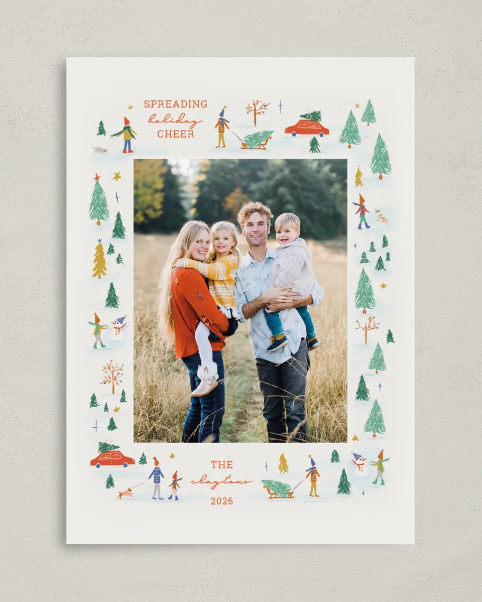 This is a 5" x 7" Christmas Card called Festive Fun printed in full color on Premium Smooth paper
