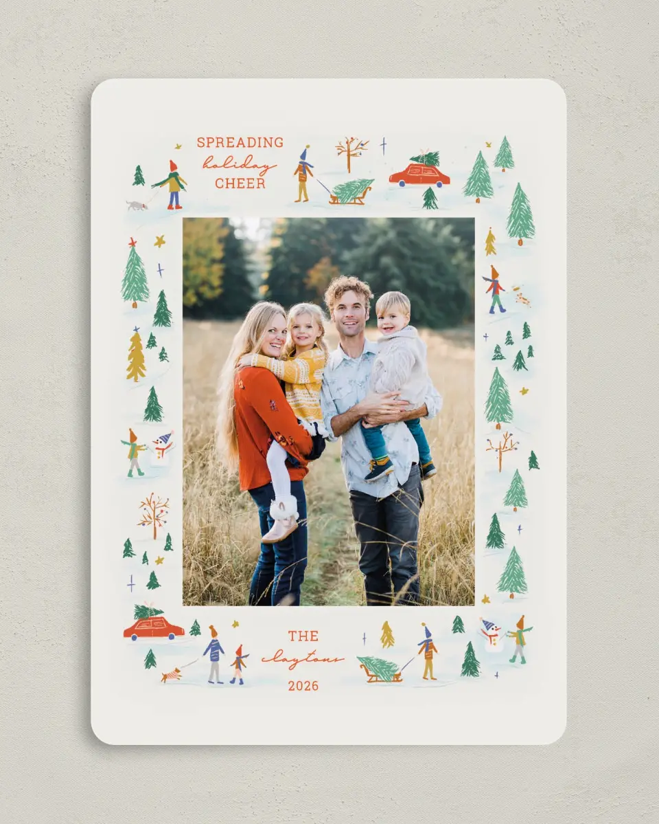 This is a 5" x 7" Christmas Card called Festive Fun printed in full color on Premium Smooth paper