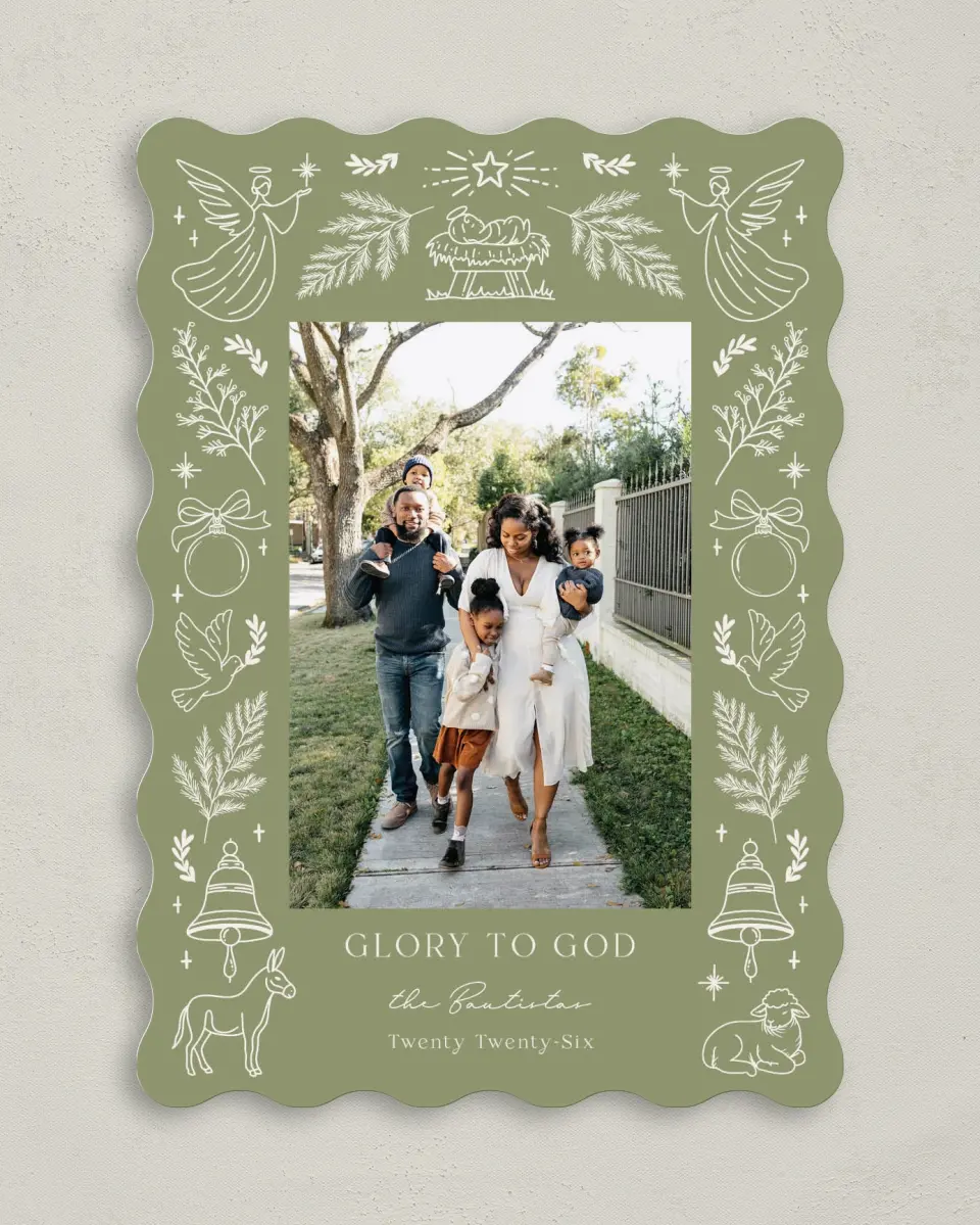 This is a 5" x 7" Christmas Card called Love Came Down printed in full color on Premium Smooth paper