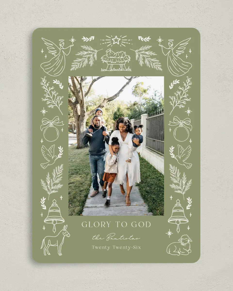 This is a 5" x 7" Christmas Card called Love Came Down printed in full color on Premium Smooth paper