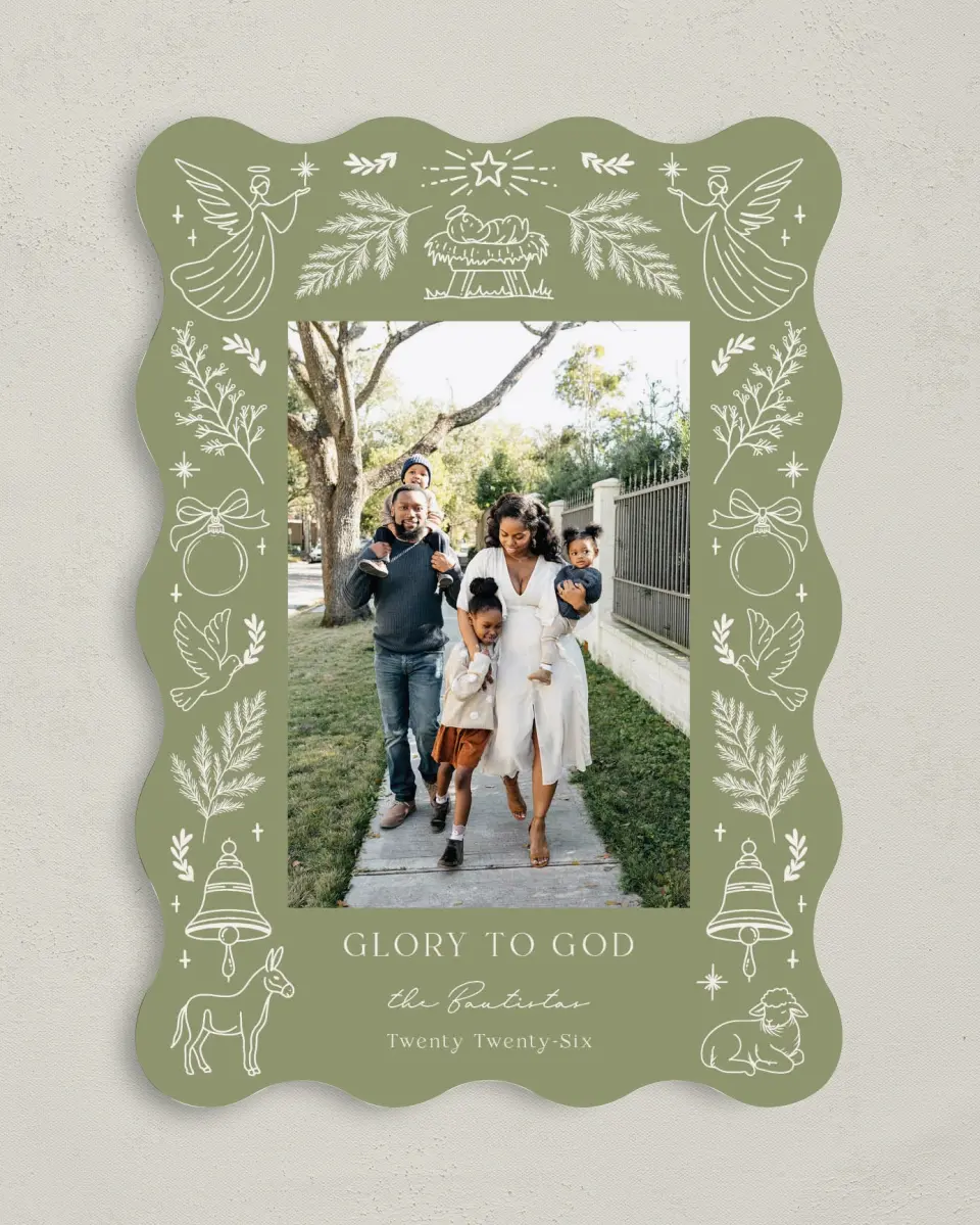 This is a 5" x 7" Christmas Card called Love Came Down printed in full color on Premium Smooth paper