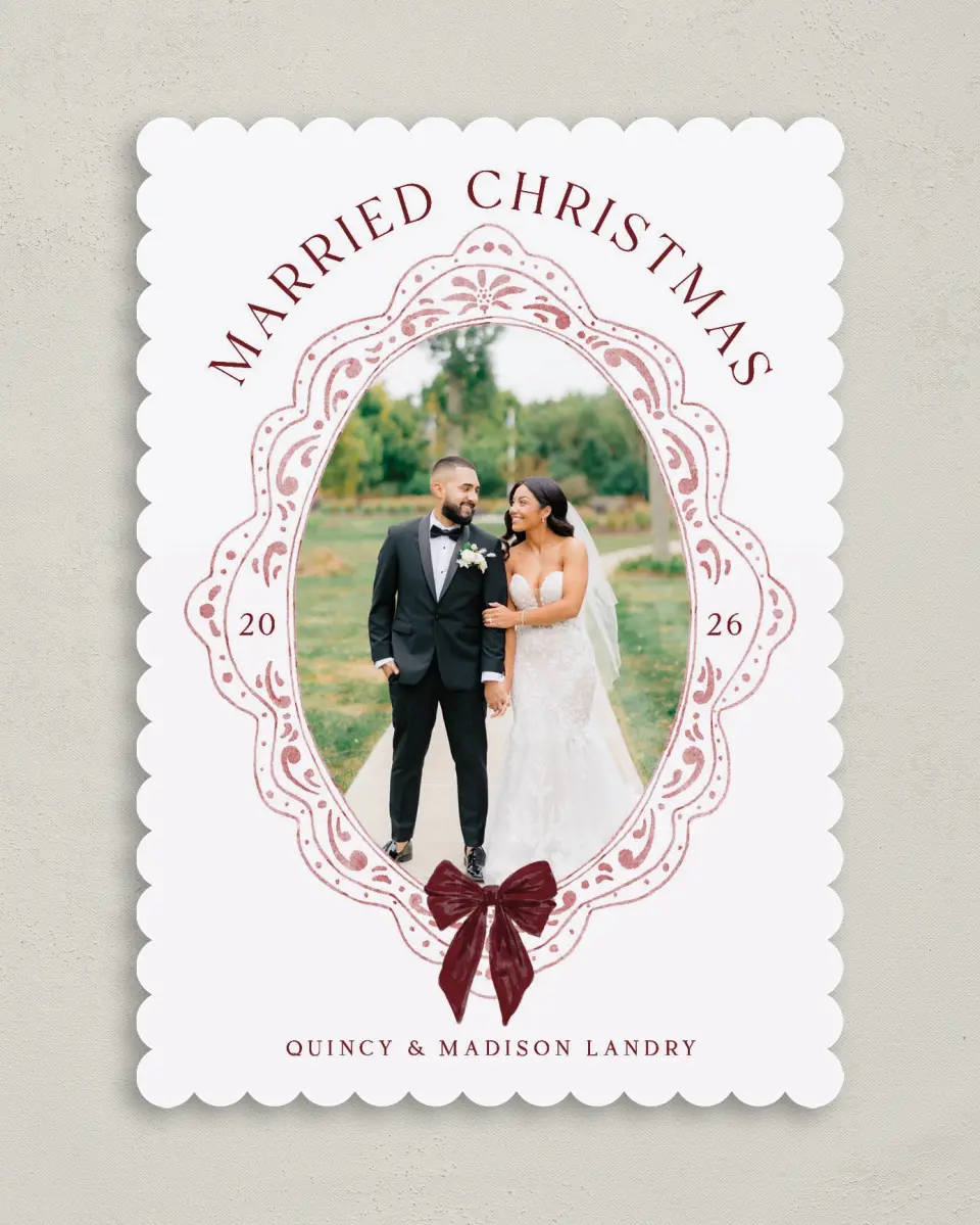 This is a 5" x 7" Christmas Card called Folk Filigree printed in full color on Premium Smooth paper on Premium Smooth paper on Premium Smooth paper