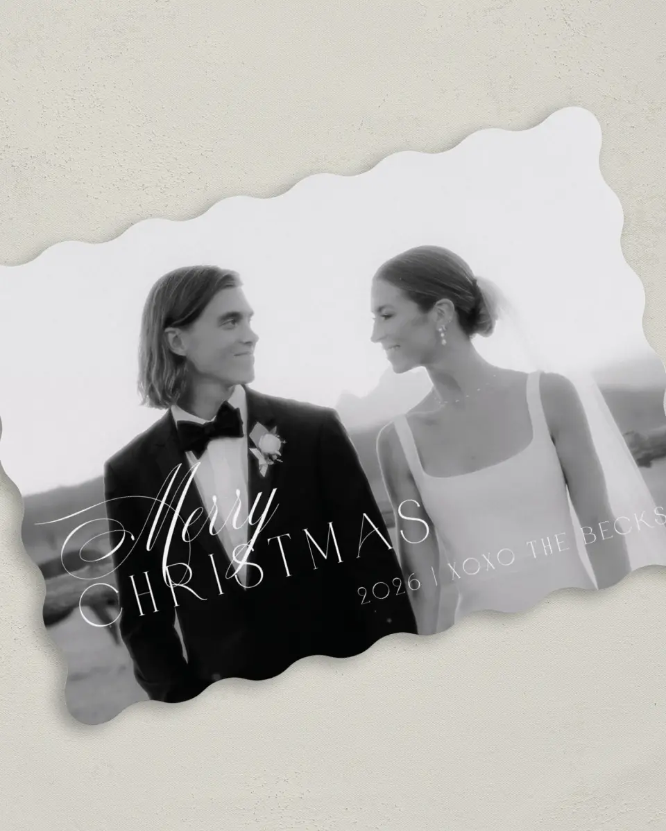 This is a 5" x 7" Christmas Card called Smitten Holiday printed in full color on Premium Smooth paper