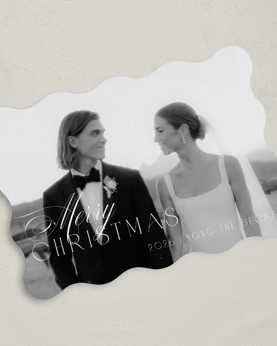 This is a 5" x 7" Christmas Card called Smitten Holiday printed in full color on Premium Smooth paper