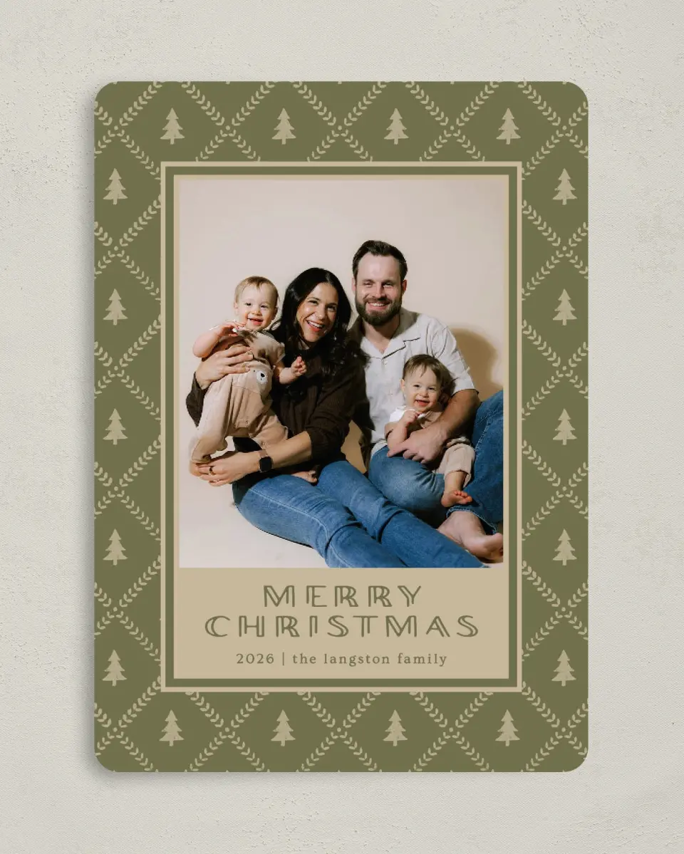 This is a 5" x 7" Christmas Card called Trees on Trees printed in full color on Premium Smooth paper