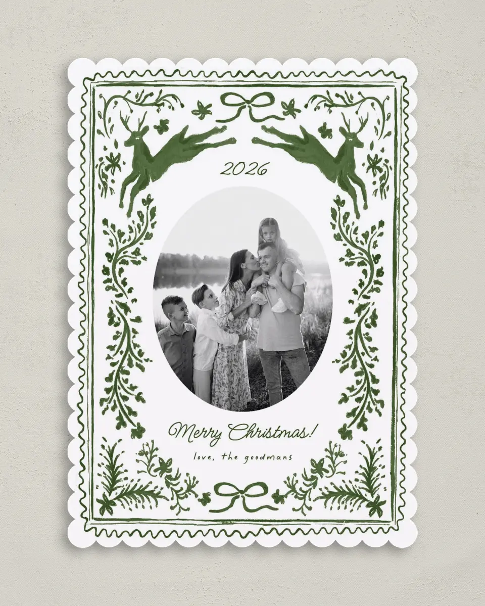 This is a 5" x 7" Christmas Card called Winter Woodland printed in full color on Premium Smooth paper on Premium Smooth paper on Premium Smooth paper