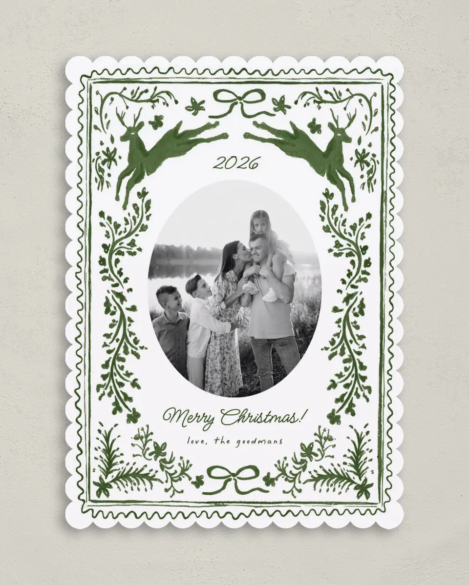 This is a 5" x 7" Christmas Card called Winter Woodland printed in full color on Premium Smooth paper on Premium Smooth paper on Premium Smooth paper