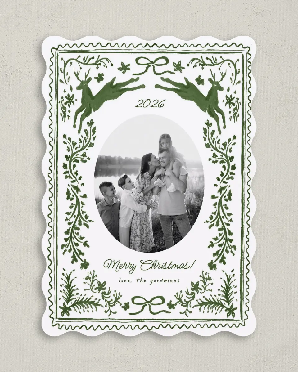 This is a 5" x 7" Christmas Card called Winter Woodland printed in full color on Premium Smooth paper