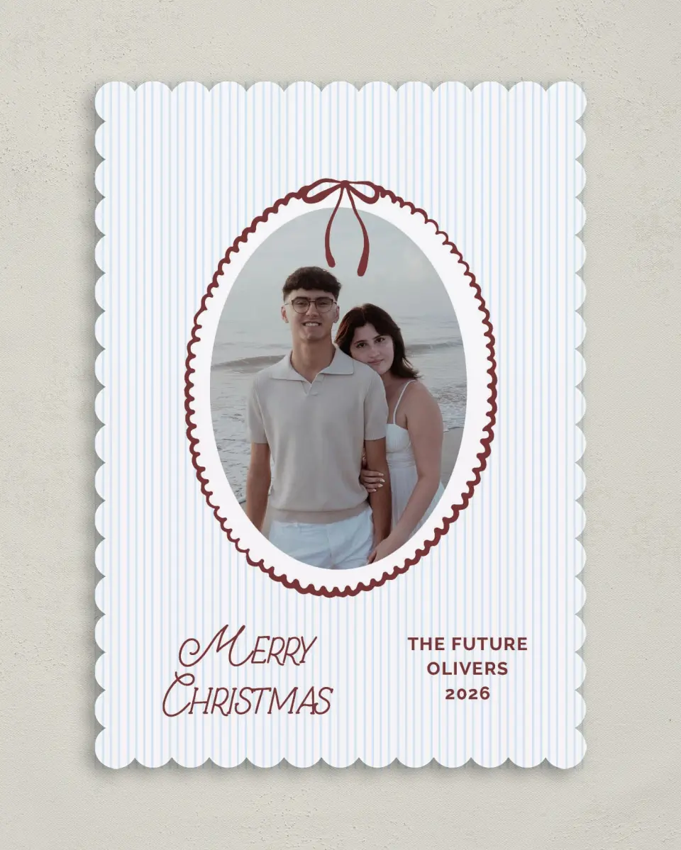 This is a 5" x 7" Christmas Card called Vintage Holiday printed in full color on Premium Smooth paper on Premium Smooth paper on Premium Smooth paper