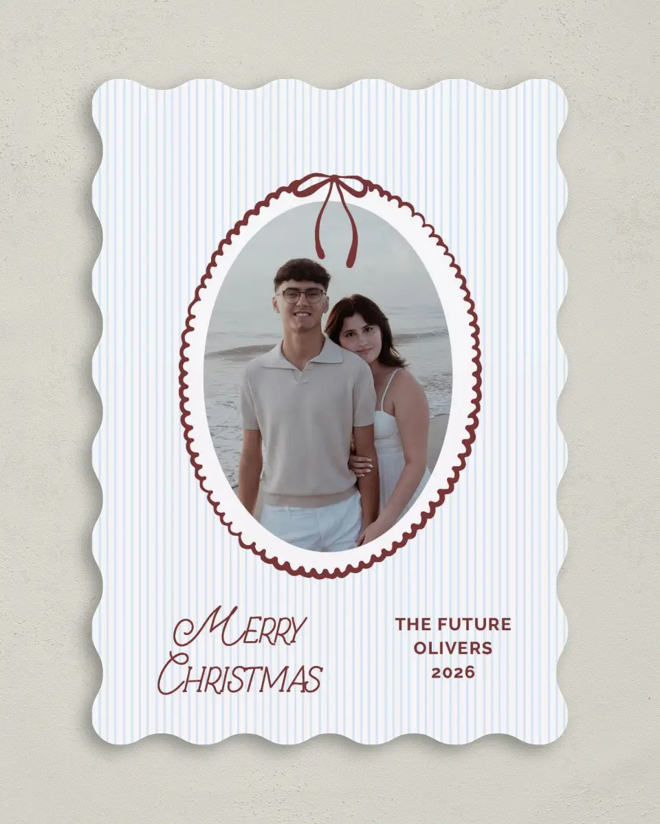 This is a 5" x 7" Christmas Card called Vintage Holiday printed in full color on Premium Smooth paper