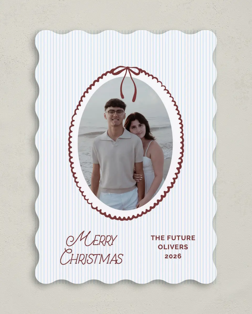 This is a 5" x 7" Christmas Card called Vintage Holiday printed in full color on Premium Smooth paper