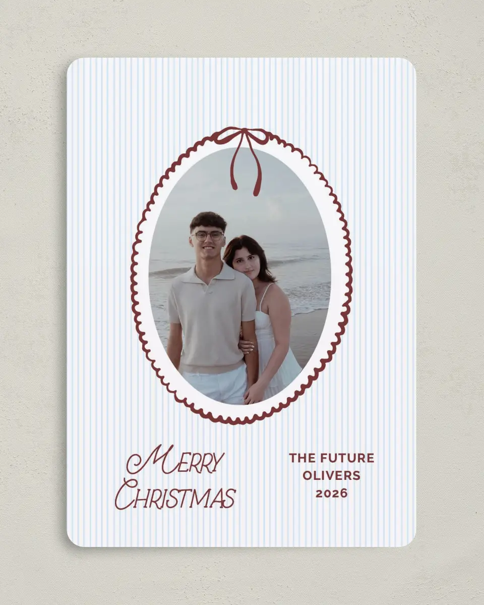 This is a 5" x 7" Christmas Card called Vintage Holiday printed in full color on Premium Smooth paper