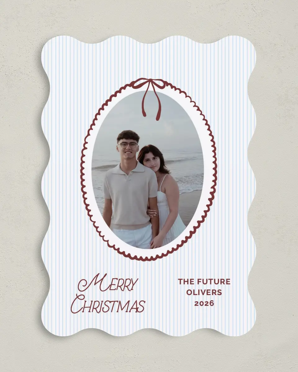 This is a 5" x 7" Christmas Card called Vintage Holiday printed in full color on Premium Smooth paper