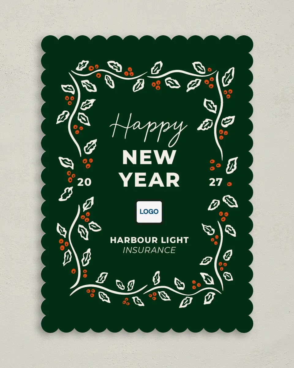 This is a 5" x 7" Christmas Card called Corporate Celebration printed in full color on Premium Smooth paper on Premium Smooth paper on Premium Smooth paper