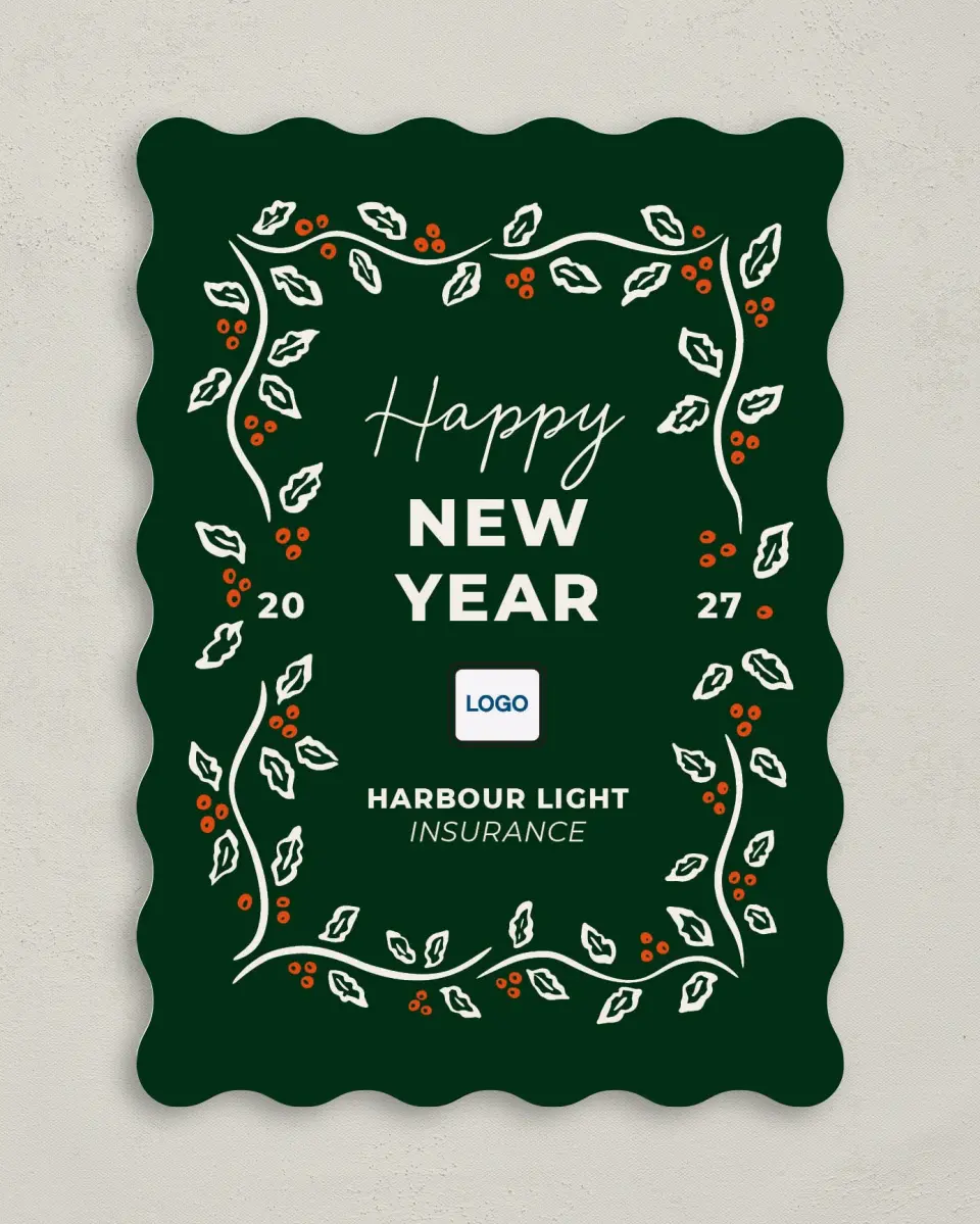 This is a 5" x 7" Christmas Card called Corporate Celebration printed in full color on Premium Smooth paper