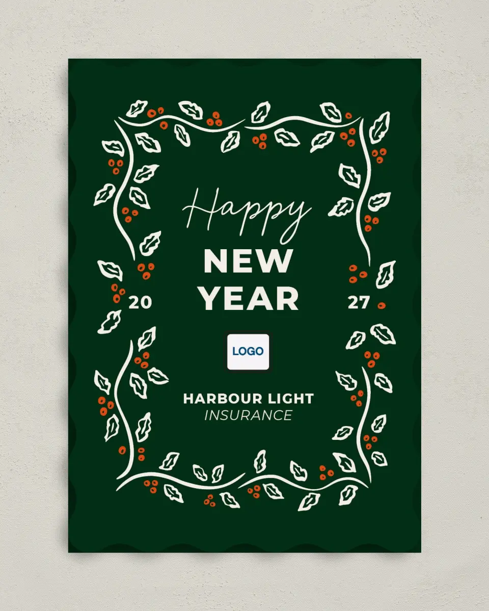 This is a 5" x 7" Christmas Card called Corporate Celebration printed in full color on Premium Smooth paper