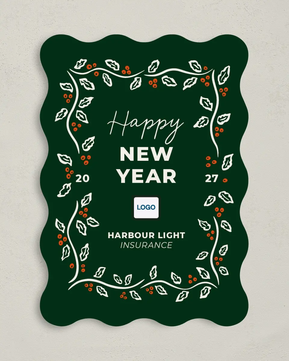 This is a 5" x 7" Christmas Card called Corporate Celebration printed in full color on Premium Smooth paper