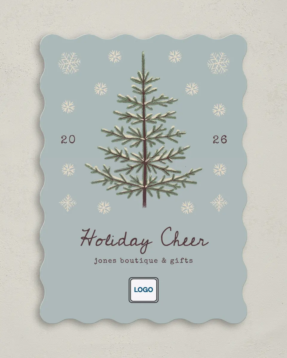 This is a 5" x 7" Christmas Card called Sophisticated Snow printed in full color on Premium Smooth paper
