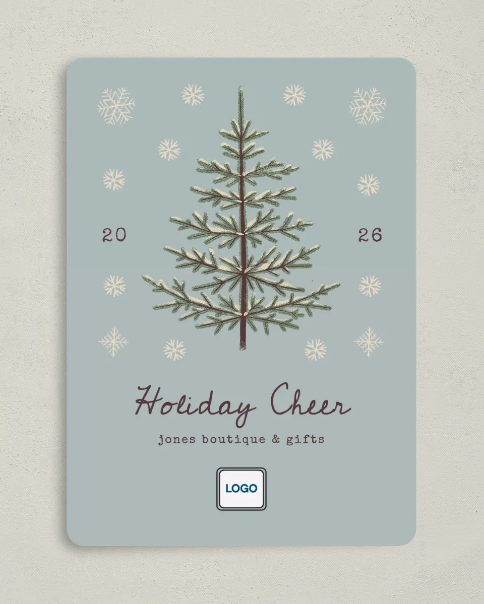 This is a 5" x 7" Christmas Card called Sophisticated Snow printed in full color on Premium Smooth paper