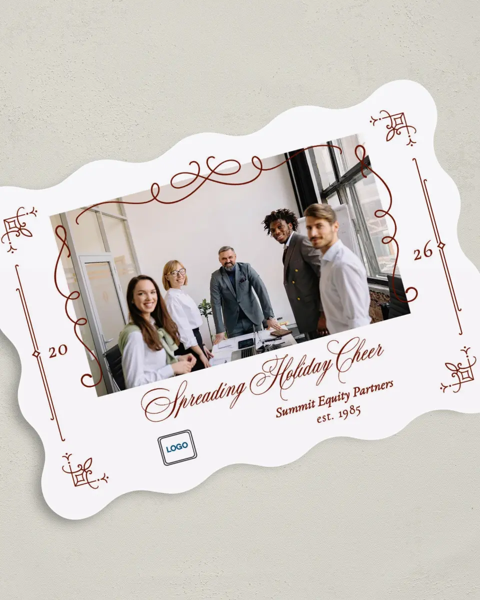 This is a 5" x 7" Christmas Card called Detailed Deal printed in full color on Premium Smooth paper