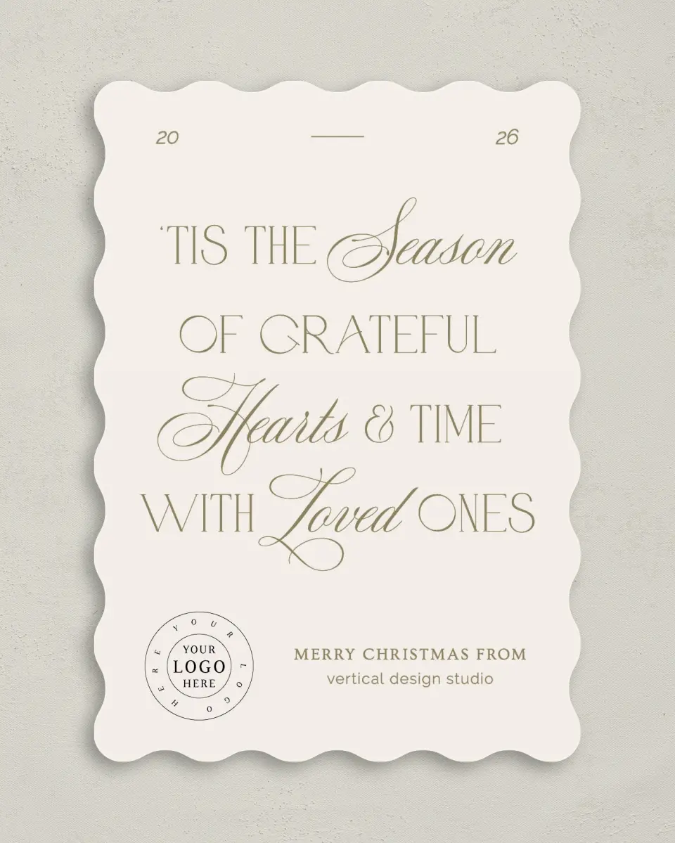 This is a 5" x 7" Christmas Card called Gratitude Season printed in full color on Premium Smooth paper
