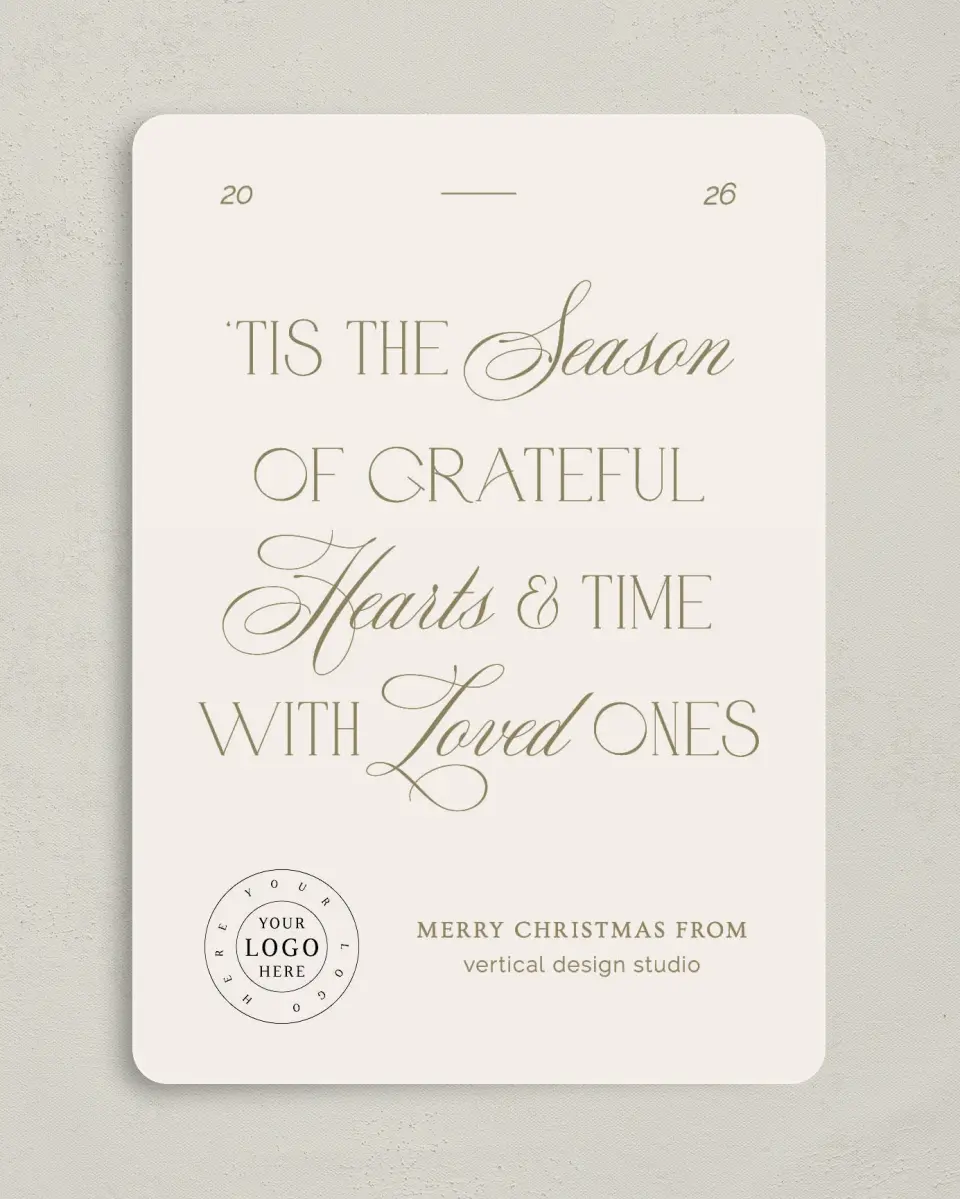 This is a 5" x 7" Christmas Card called Gratitude Season printed in full color on Premium Smooth paper