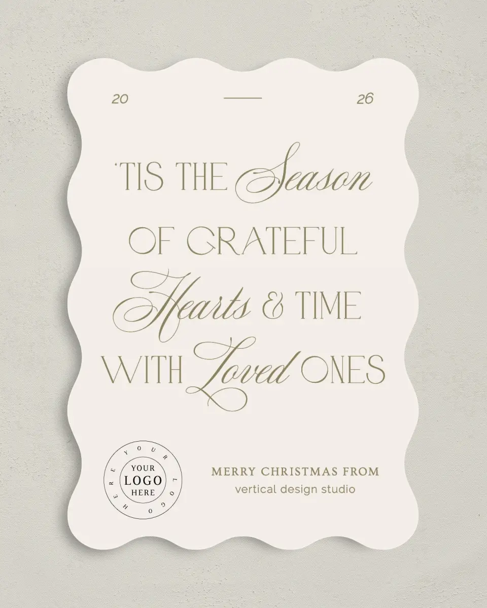 This is a 5" x 7" Christmas Card called Gratitude Season printed in full color on Premium Smooth paper