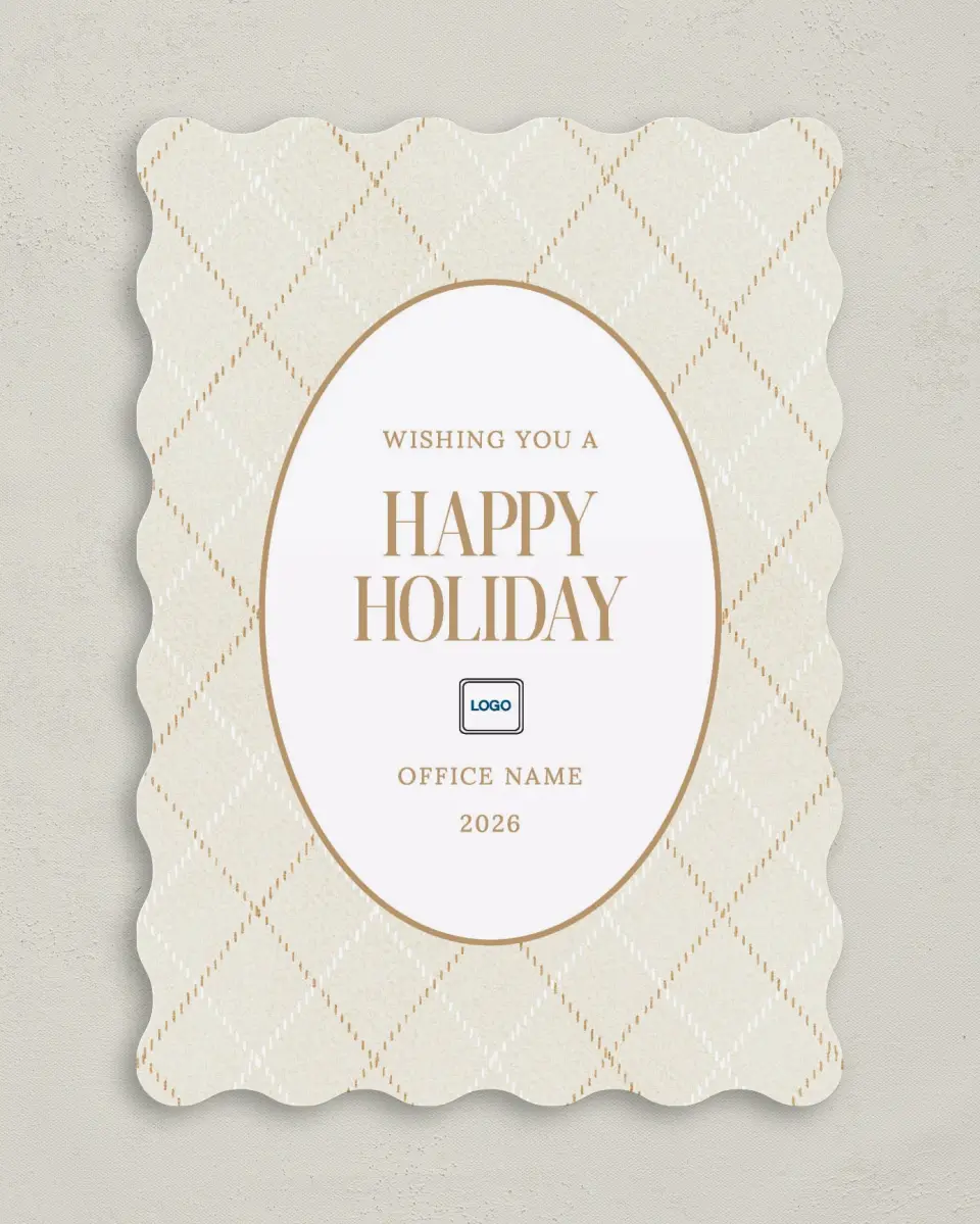 This is a 5" x 7" Christmas Card called Plaid Pattern printed in full color on Premium Smooth paper