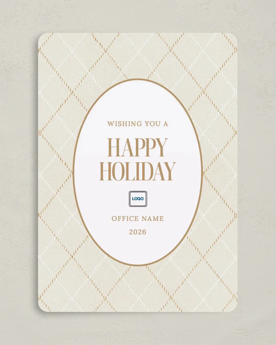 This is a 5" x 7" Christmas Card called Plaid Pattern printed in full color on Premium Smooth paper