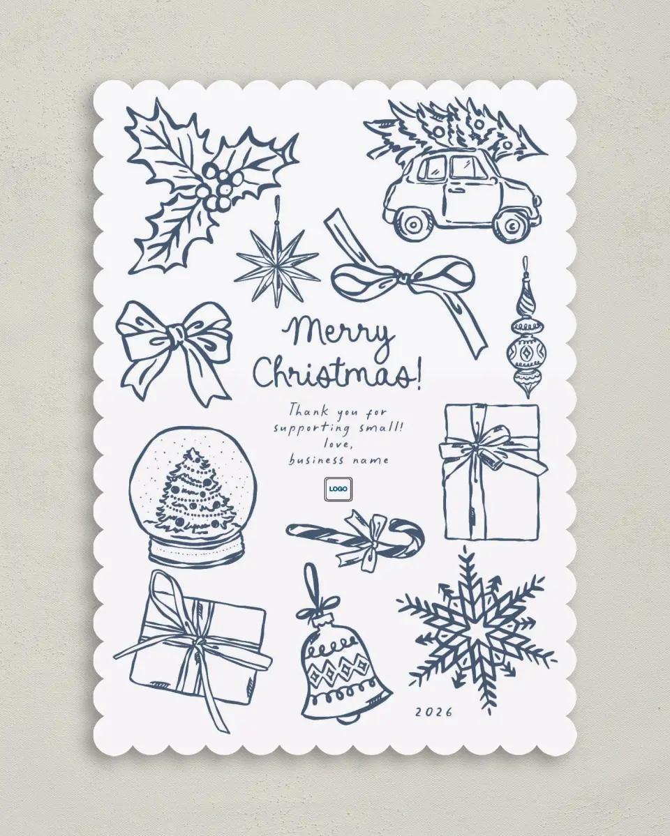 This is a 5" x 7" Christmas Card called Small Business printed in full color on Premium Smooth paper on Premium Smooth paper on Premium Smooth paper
