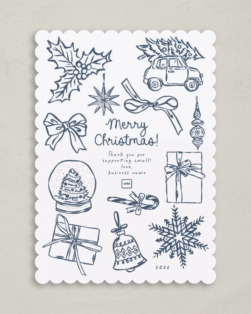 This is a 5" x 7" Christmas Card called Small Business printed in full color on Premium Smooth paper on Premium Smooth paper on Premium Smooth paper