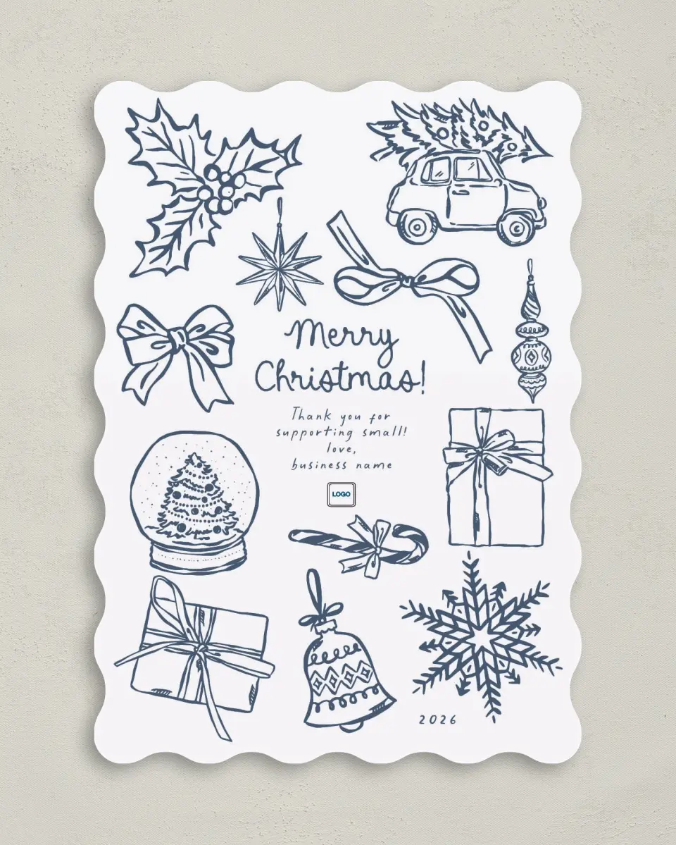 This is a 5" x 7" Christmas Card called Small Business printed in full color on Premium Smooth paper
