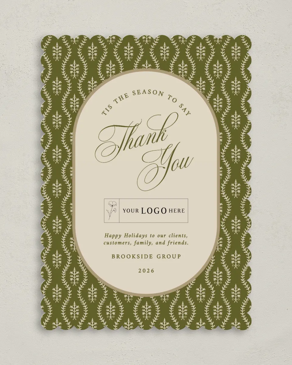 This is a 5" x 7" Christmas Card called Grateful Season printed in full color on Premium Smooth paper on Premium Smooth paper on Premium Smooth paper
