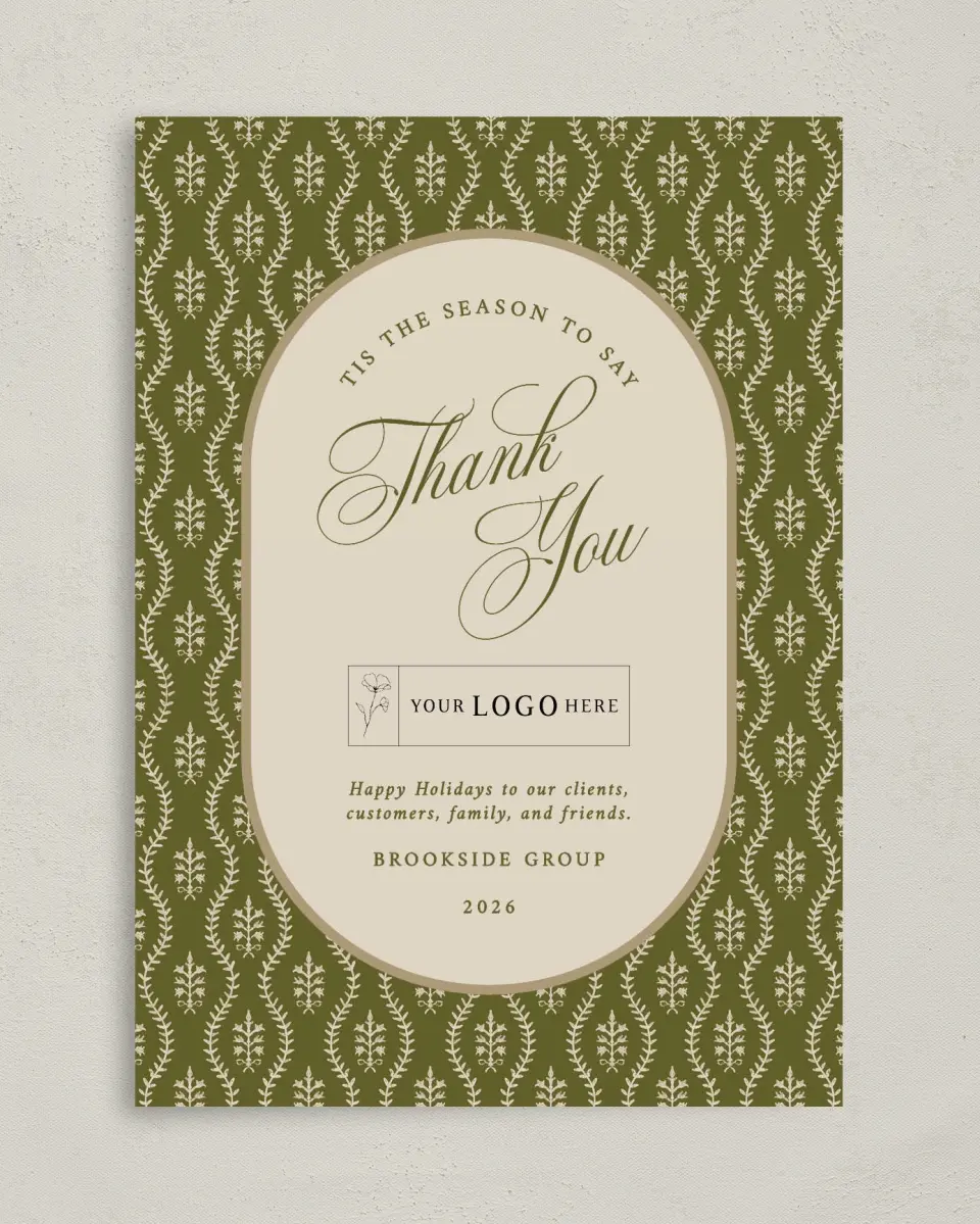 This is a 5" x 7" Christmas Card called Grateful Season printed in full color on Premium Smooth paper