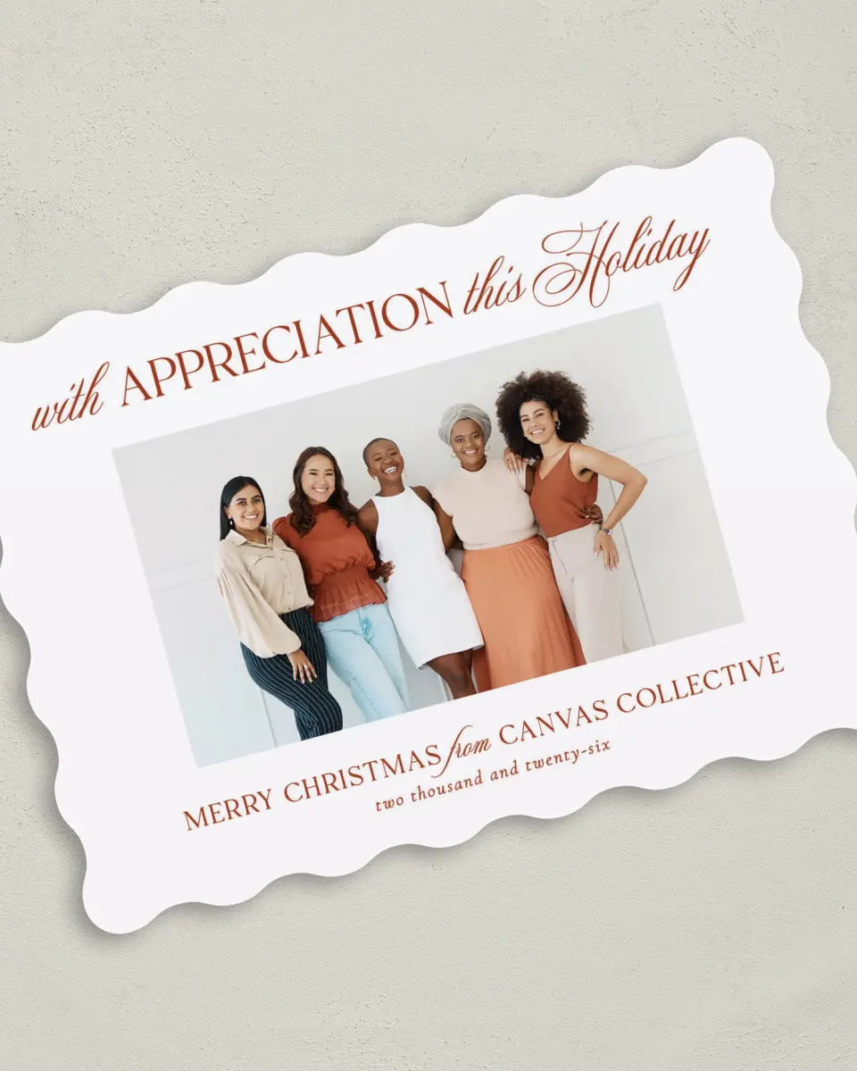 This is a 5" x 7" Christmas Card called Holiday Appreciation printed in full color on Premium Smooth paper
