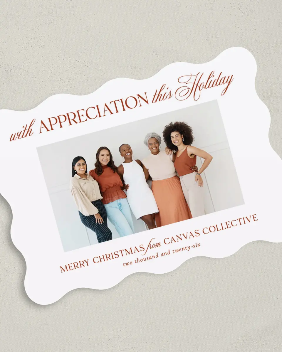 This is a 5" x 7" Christmas Card called Holiday Appreciation printed in full color on Premium Smooth paper