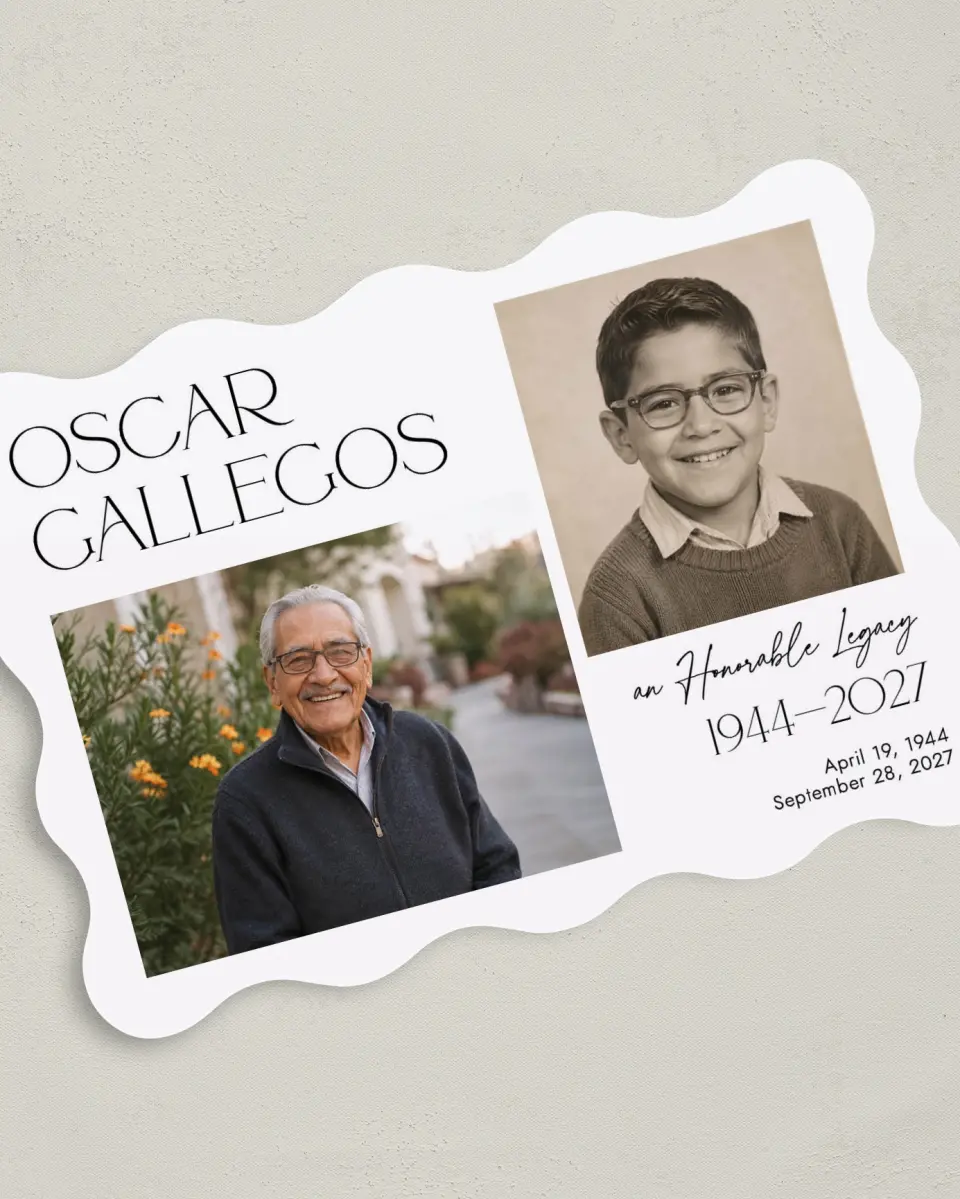 This is a 5" x 7" Memorial Card called Honorable Life printed in full color on Premium Smooth paper