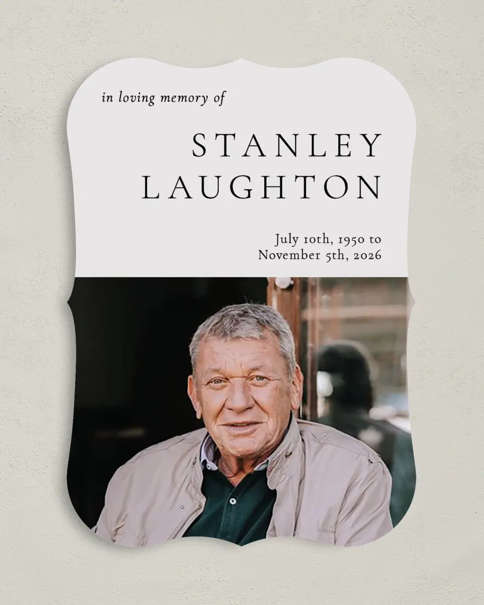 This is a 5" x 7" Memorial Card called Remembered Well printed in full color on Premium Smooth paper