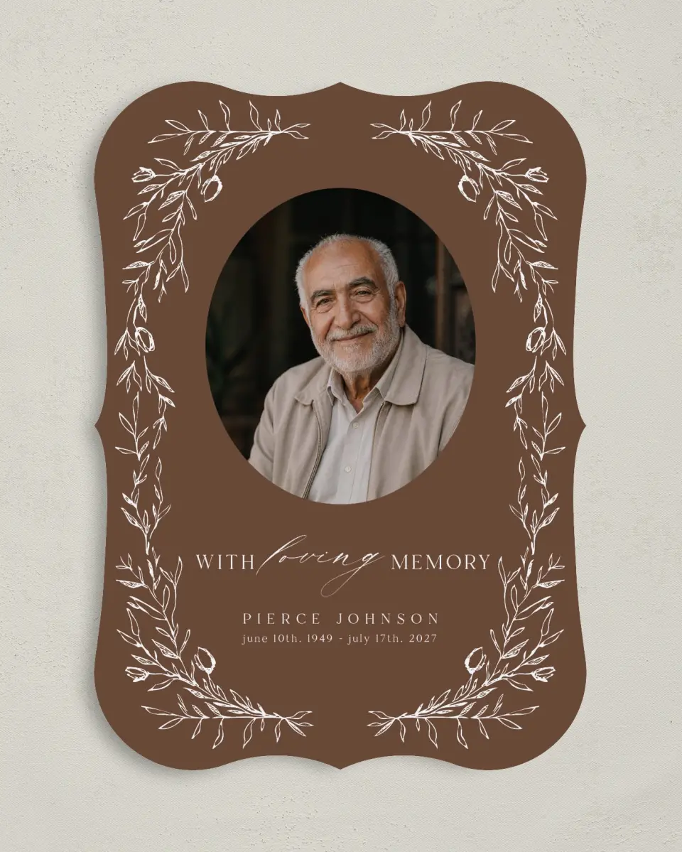 This is a 5" x 7" Memorial Card called With Loving Memory printed in full color on Premium Smooth paper