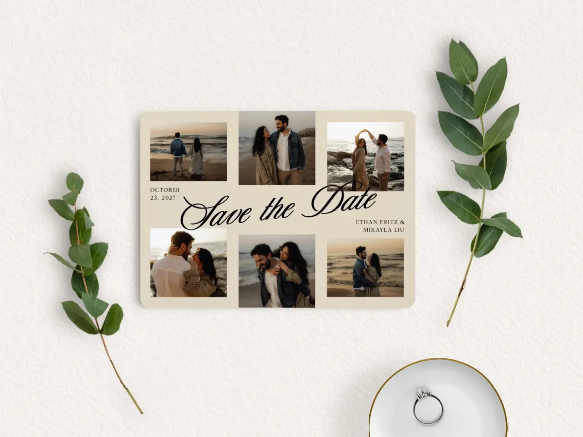 Save the Date Card with Optional Guest Addressing Service