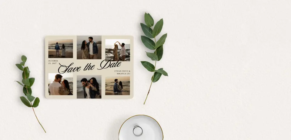 Save the Date Card with Optional Guest Addressing Service